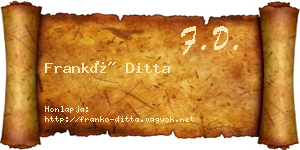 Frankó Ditta névjegykártya